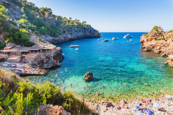 Mallorca yacht charters, the Beautiful bay Cala Deia, Mallorca.