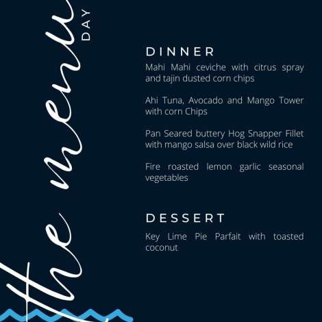 Food onboard A PLACE IN THE SUN # 3