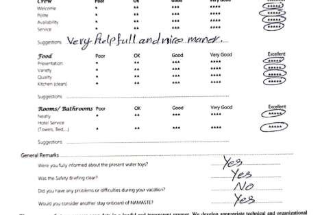 Review img # 132 of the yacht NAMASTE (SAMANA)